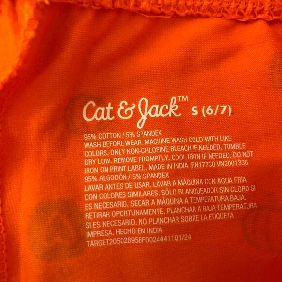 Cat & Jack NWT Girls' Orange Black Halloween Leggings Size S (6/7) - Picture 9 of 10